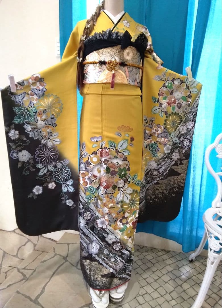 振袖フルセット、正絹振袖、成人式、重ね衿、帯揚げ帯締め、西陣袋帯、長襦袢