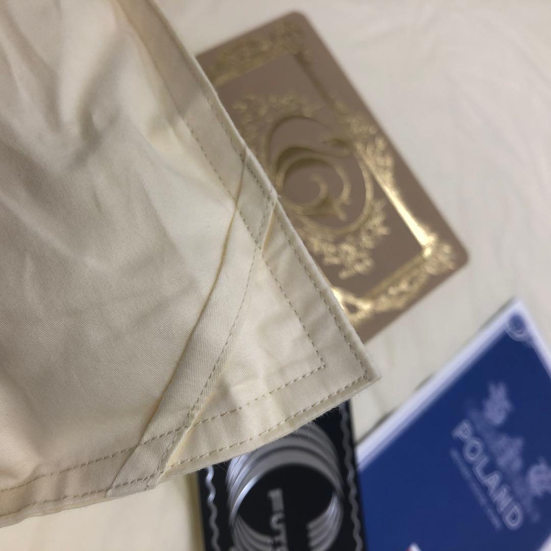 合掛け 羽毛布団 ダブル ポーランド産ホワイトマザーグース ロイヤルゴールド