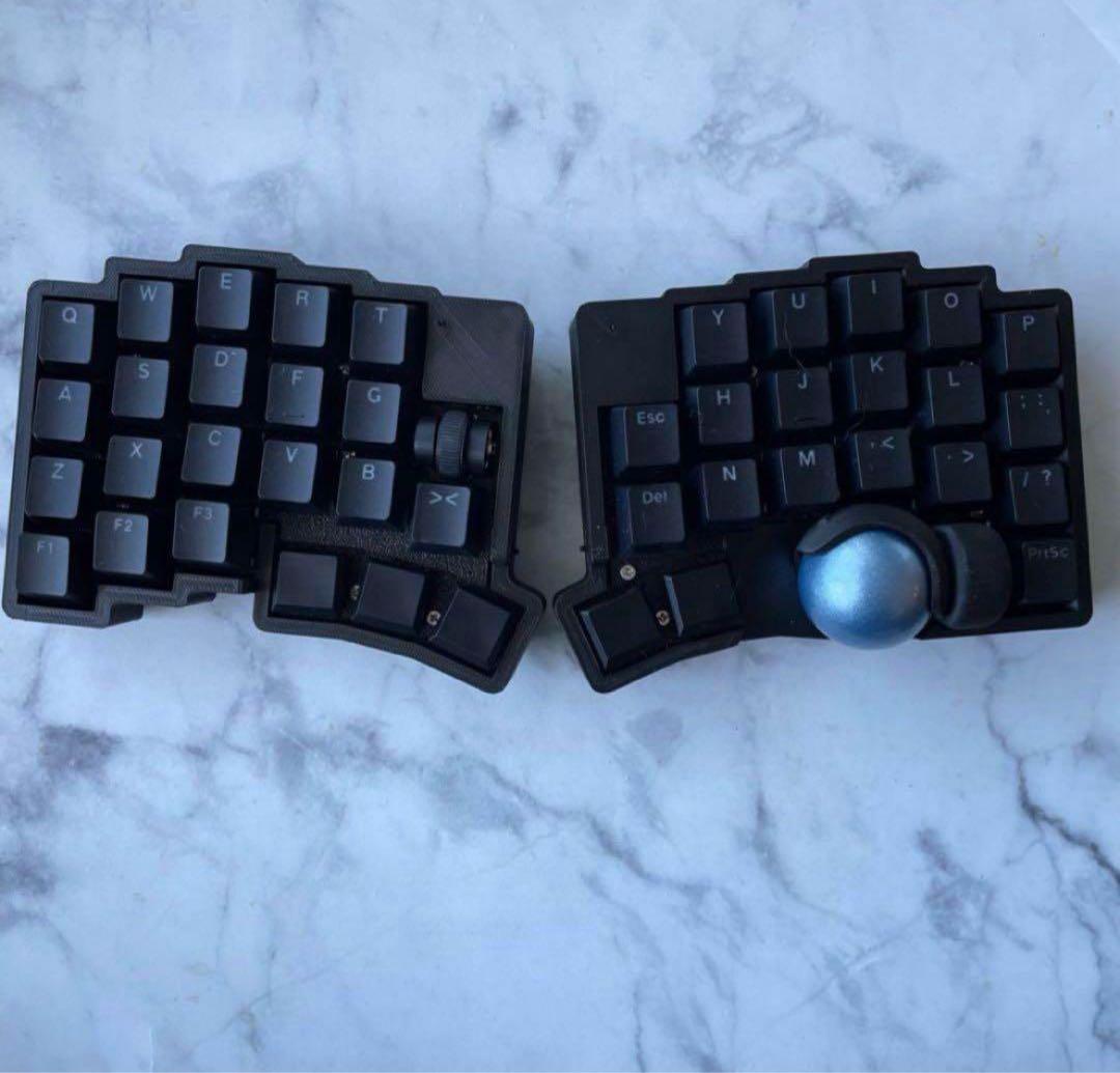 新品　無線化Keyball39 自作キーボードroBa　黒基盤