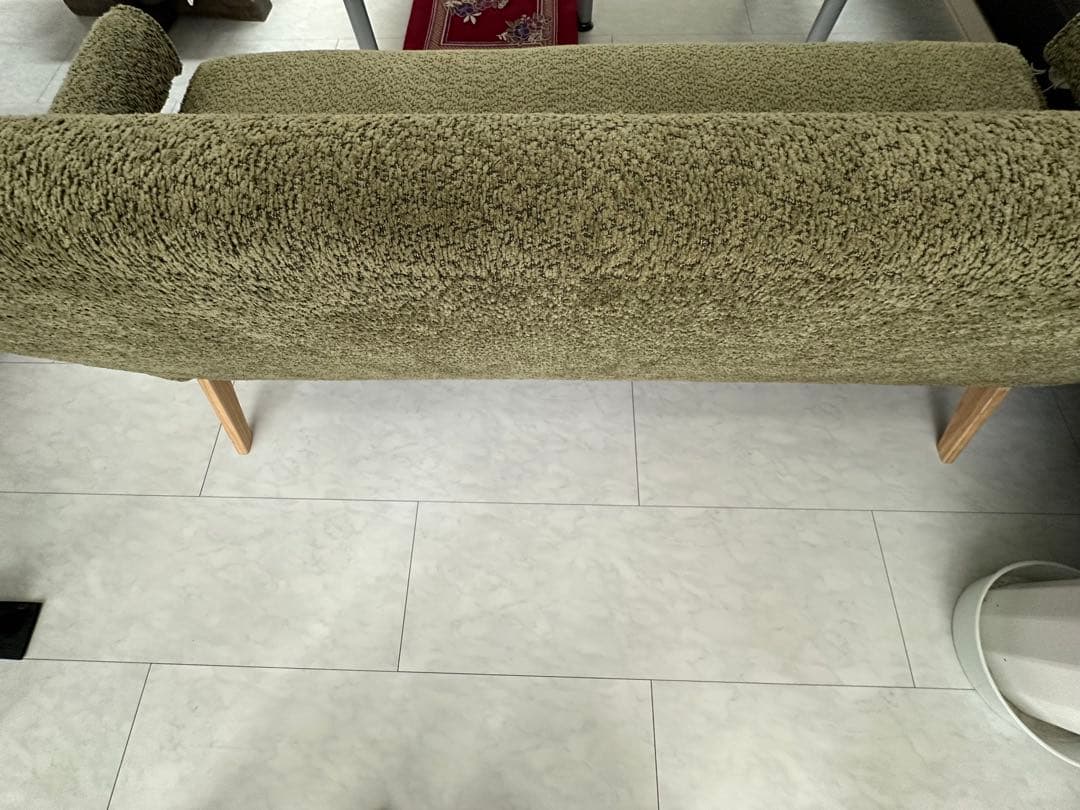 引取り限定　オリーブグリーン 2.5人掛けソファ