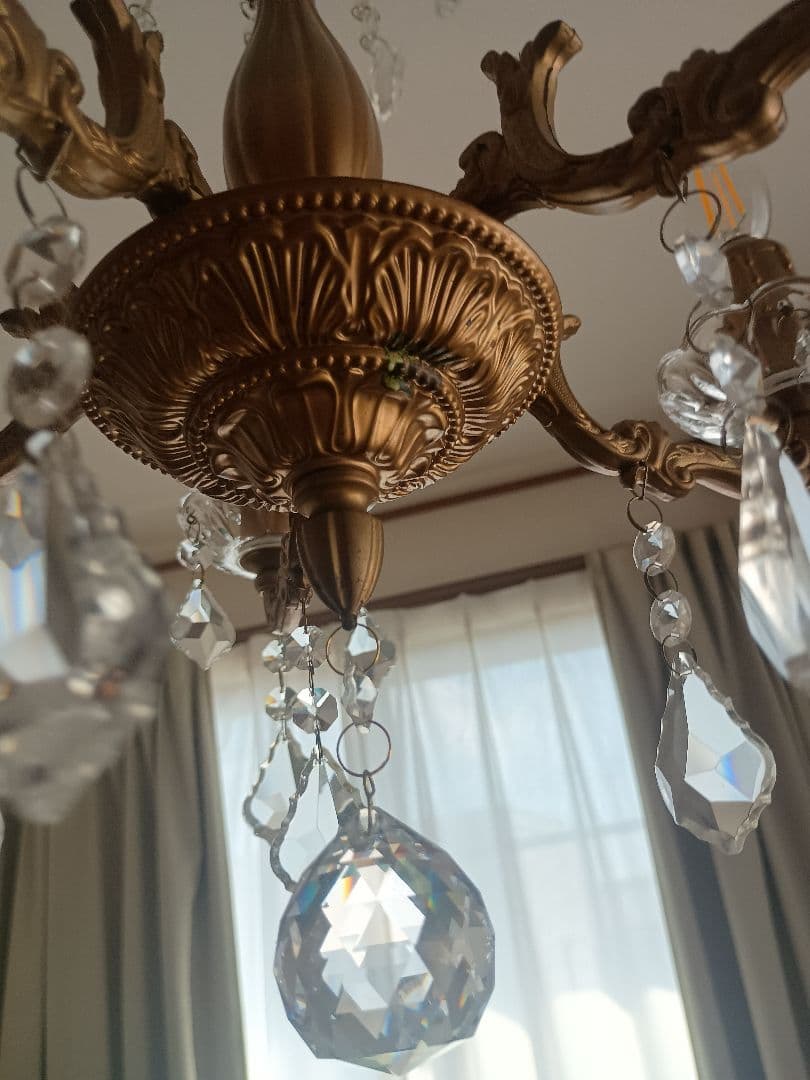 シャンデリア 5灯 ゴールド　LED電球付