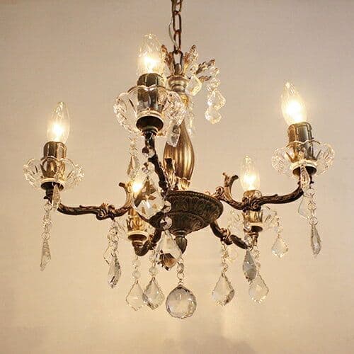 シャンデリア 5灯 ゴールド　LED電球付