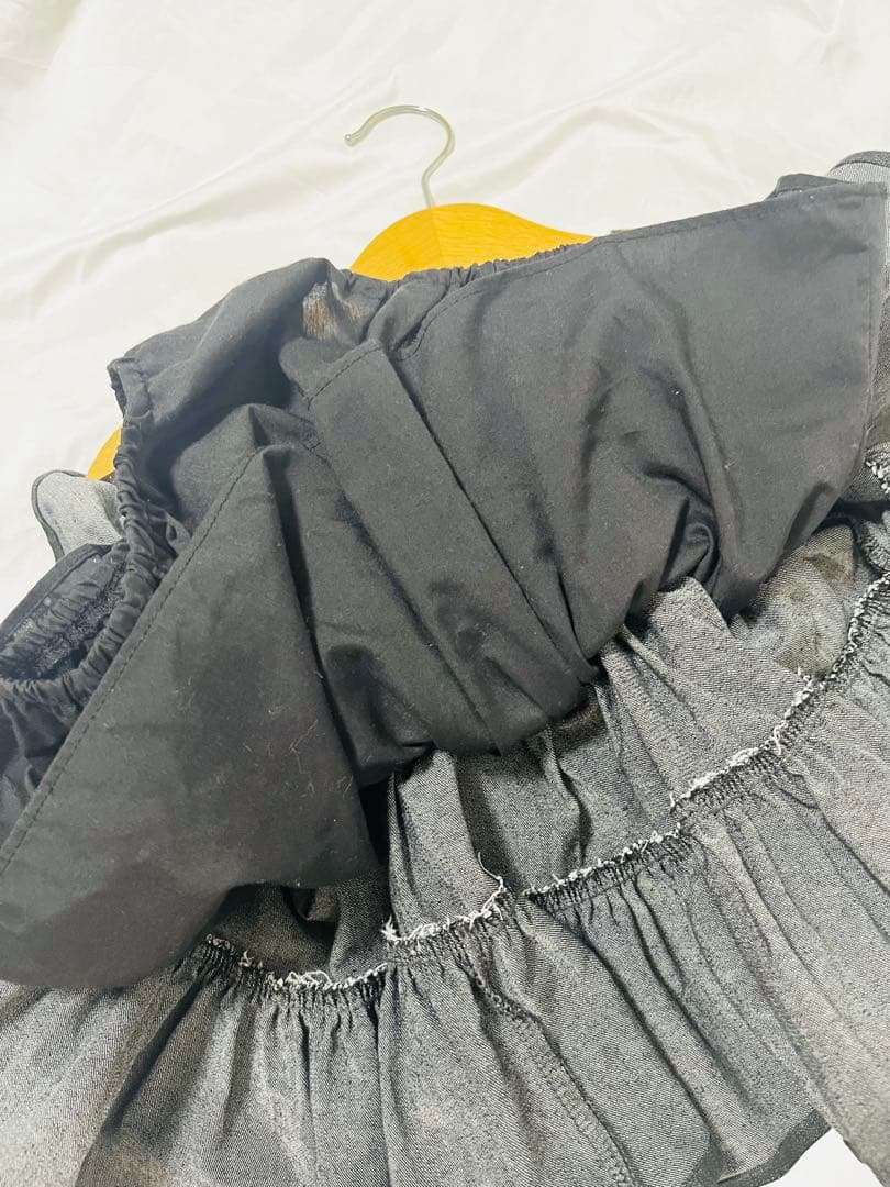 wonnyribbon ブラックフリルスカート