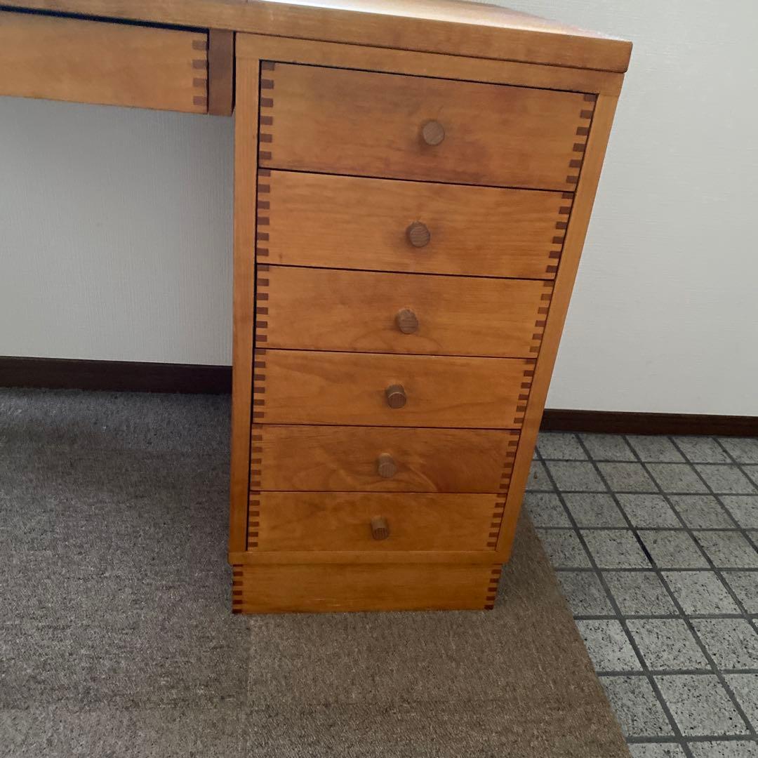 イクスス ikususu 片袖デスク アルダー材無垢 書斎デスク　机