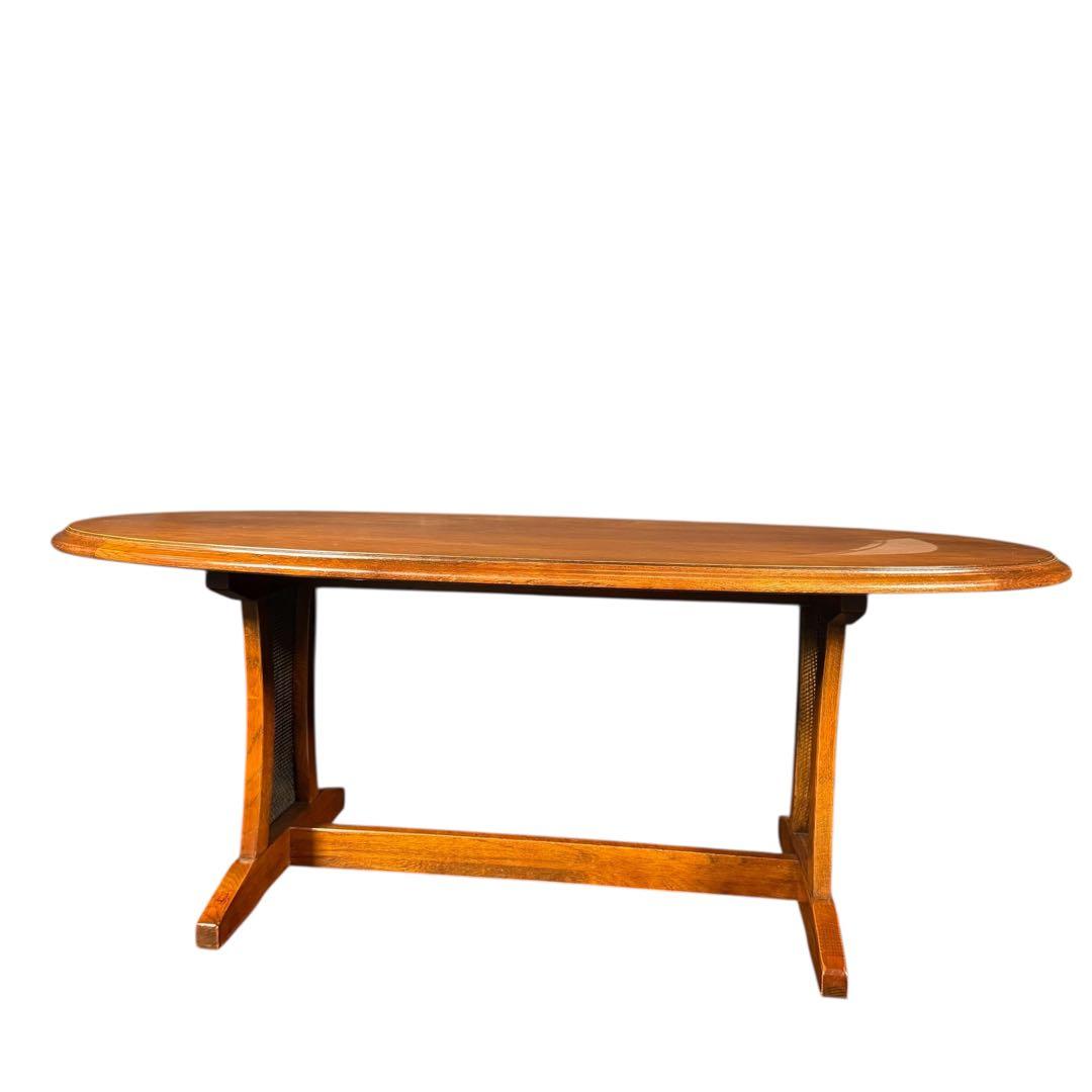 HR736 三越ブルージュ　籐　ラタン　ローテーブル　コーヒーテーブル