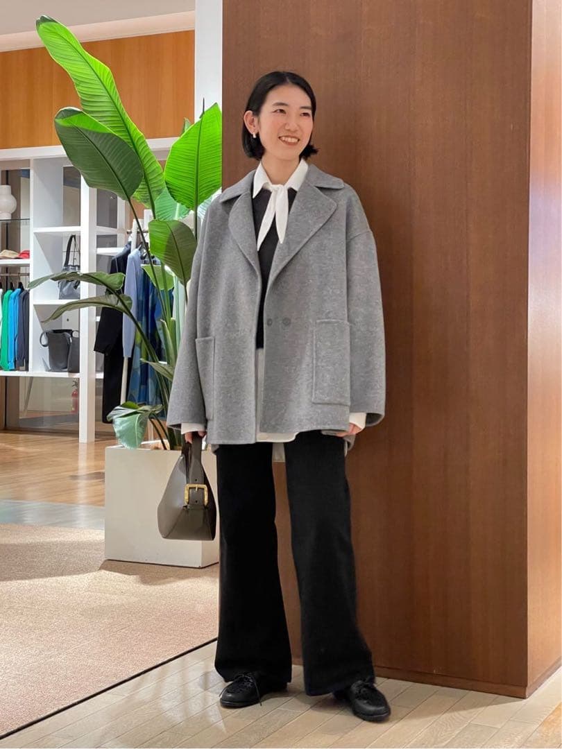 トゥモローランド ボールジィ プレミアムウール オープンカラーショートコート