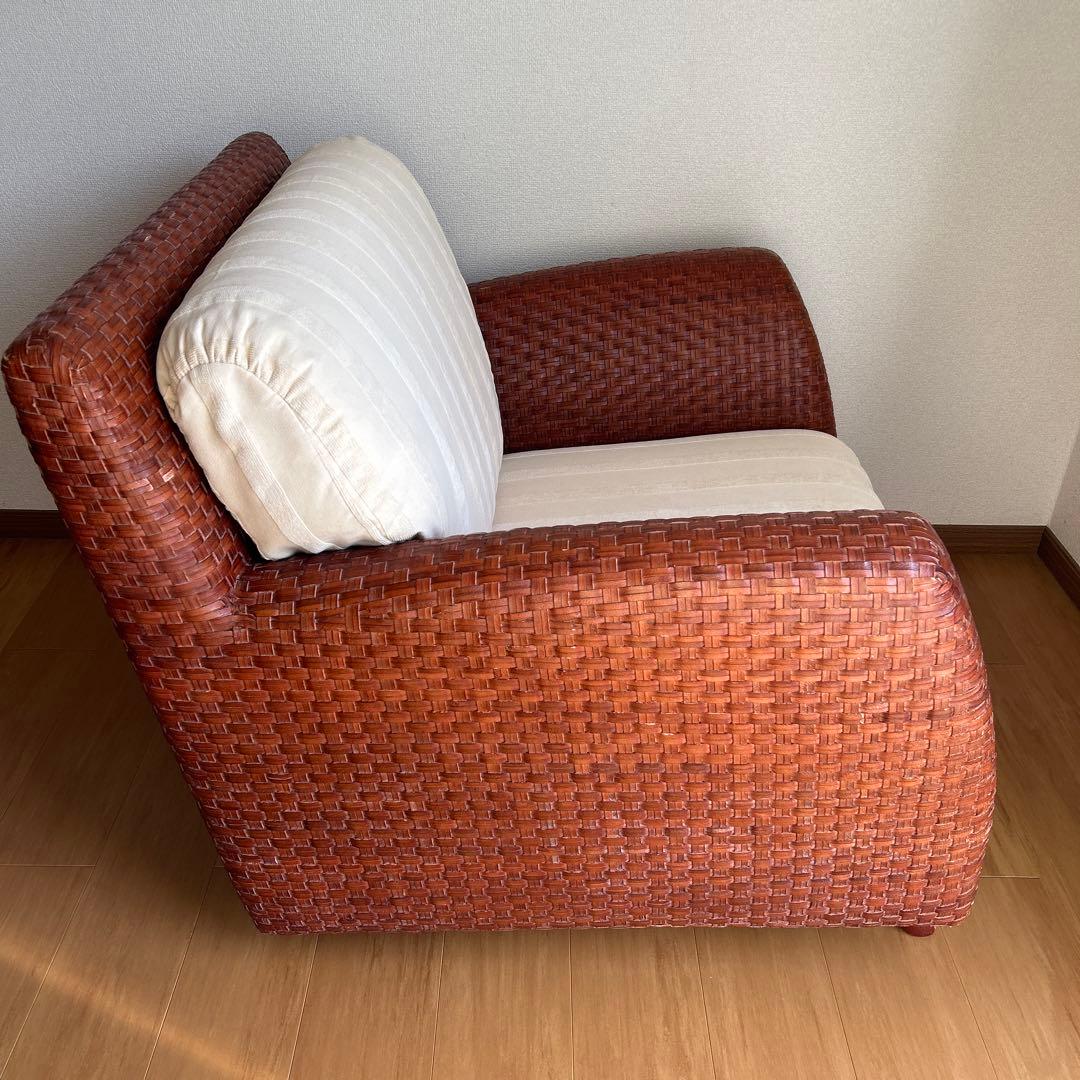 【希少】日本フクラのひとりがけソファー　マロニー　本革　モダン家具HUKLA