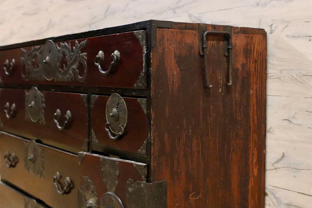 GMIS224○時代箪笥 仙台箪笥 和家具 整理箪笥 アンティーク 古道具 民