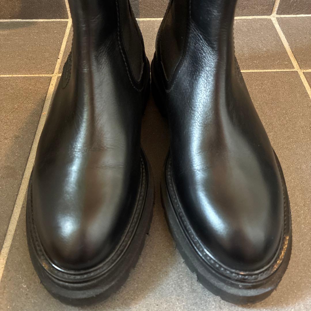 【極美品】PASCUCCIサイドゴアブーツ ブラック 37