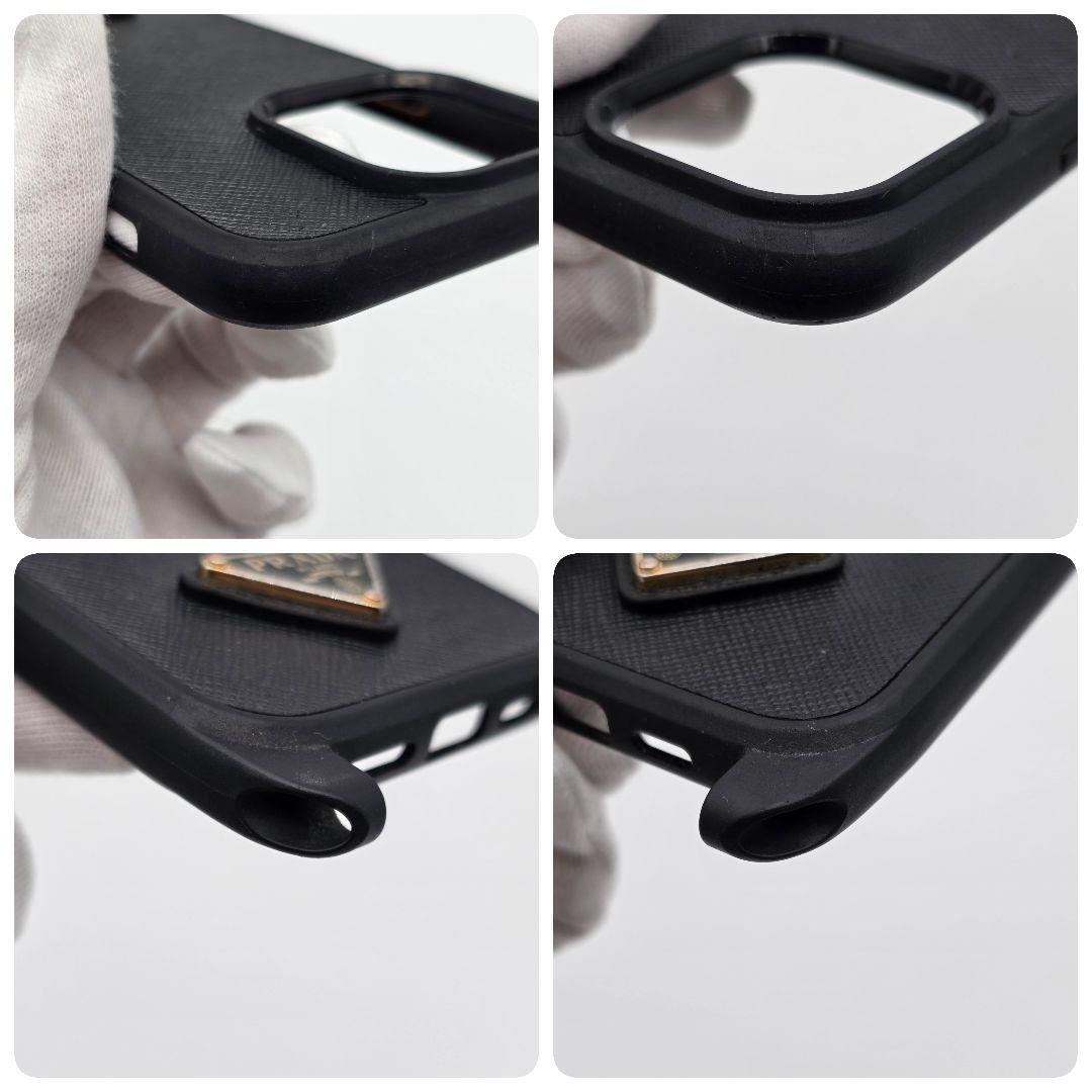 PRADA iphone14proケース ショルダー 三角ロゴ サフィアーノ 黒