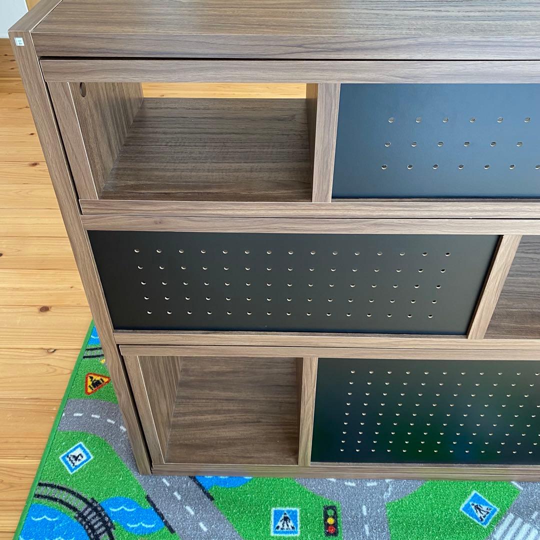 高さ88cm 本棚 棚 収納棚 ラック 伸縮ラック ロータイプ ブラウン