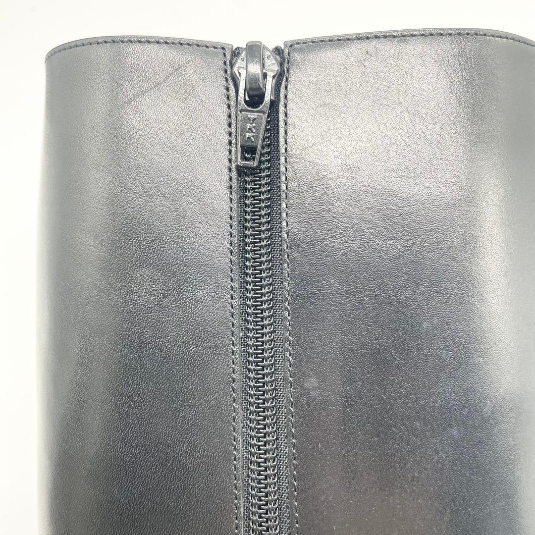 【美品】DIANA ダイアナ ロングブーツ サイドジップ レザー 黒 22.5