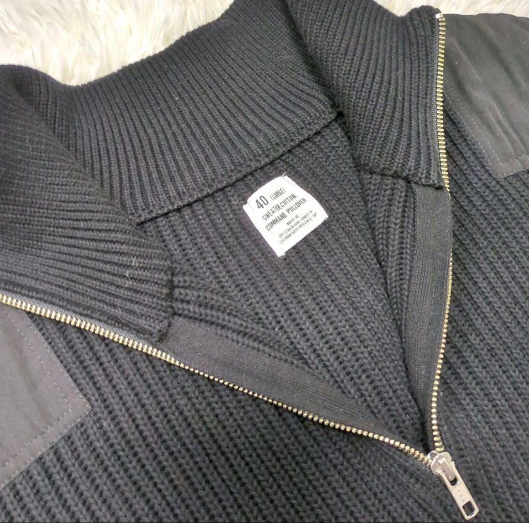 極美品 WAIPER.inc 米軍 コットンニット コマンドハーフジップセーター
