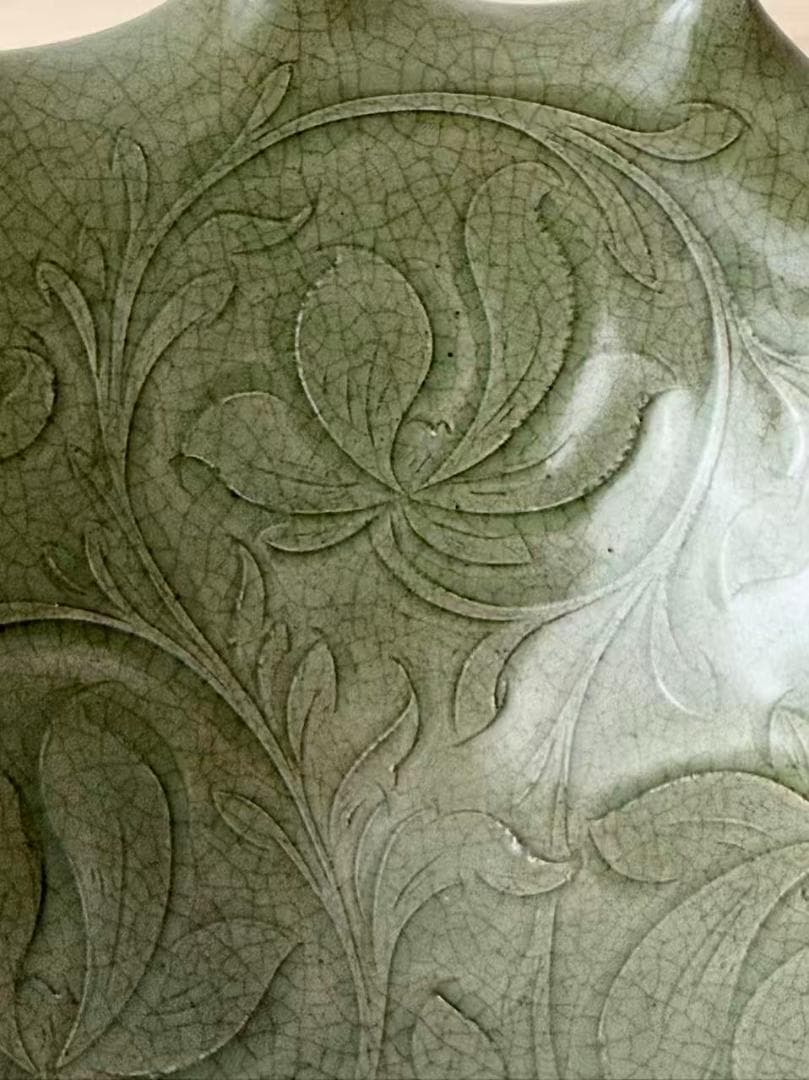 アンティーク 時代不明耀州窯刻花鉢陶磁器 中国 古玩