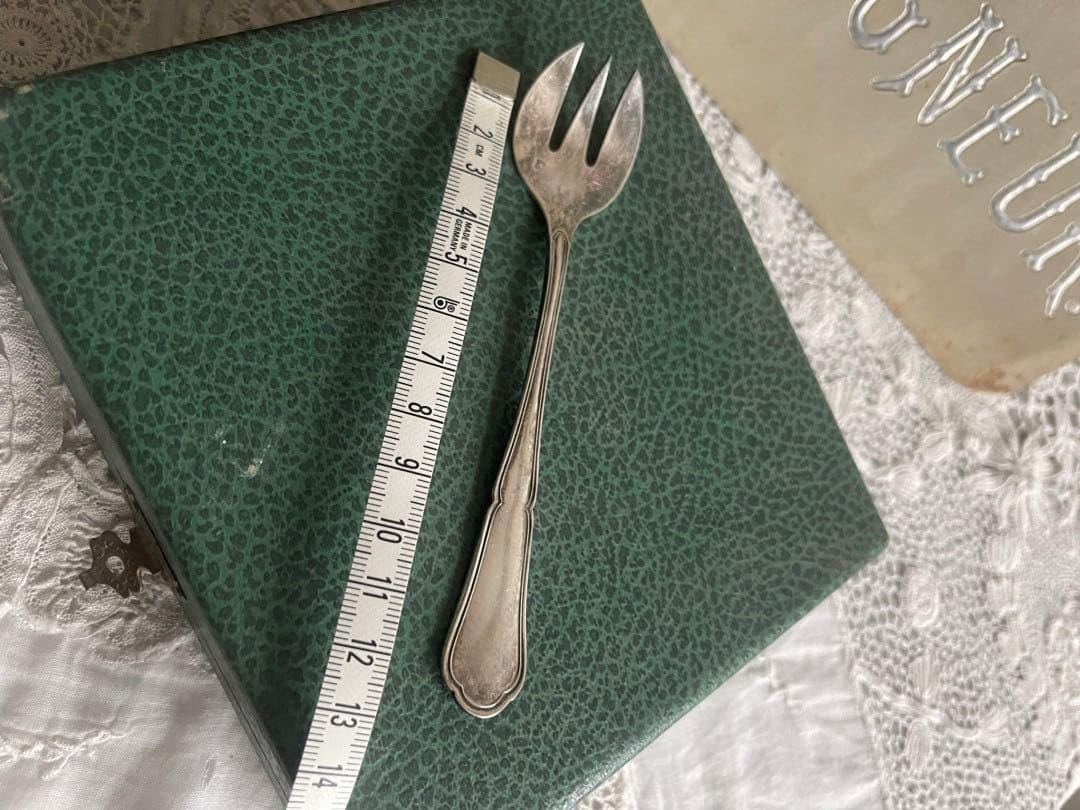 【お42】30 フランス　アンティーク　オイスター　フォーク　メッキ