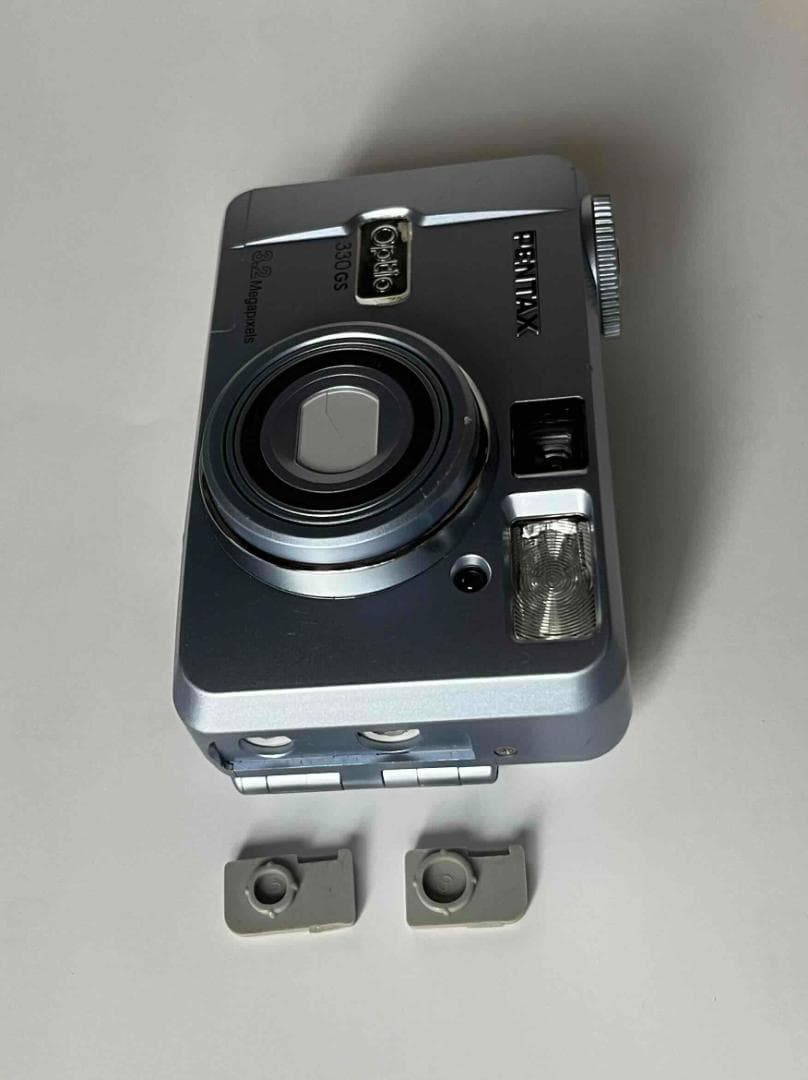 ペンタックス オプティオ 330GS★ブルー★動作OK！ＣＦカード2枚付