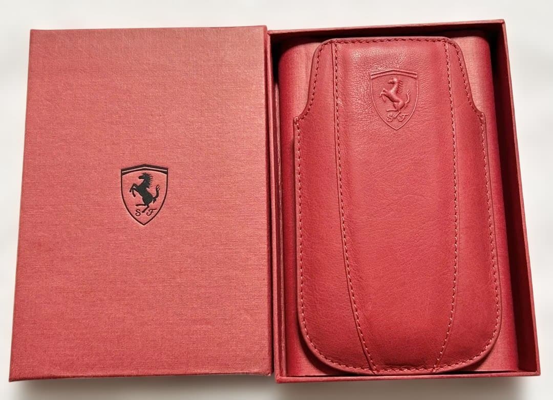 フェラーリ FIクラブ　Phone 3G 3GS 4G 4GS用レッド本革ケース