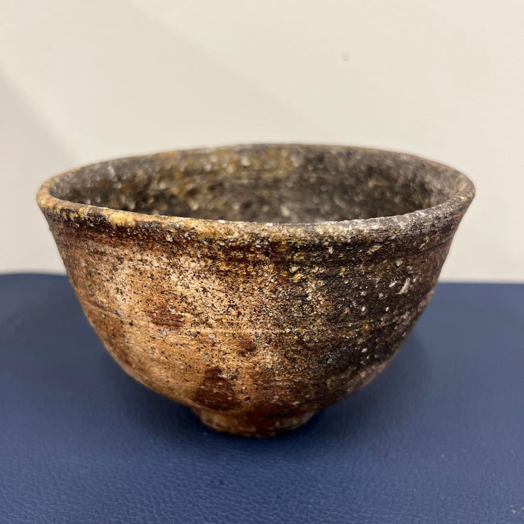 市野信水　丹波白泥茶碗　仕覆付き