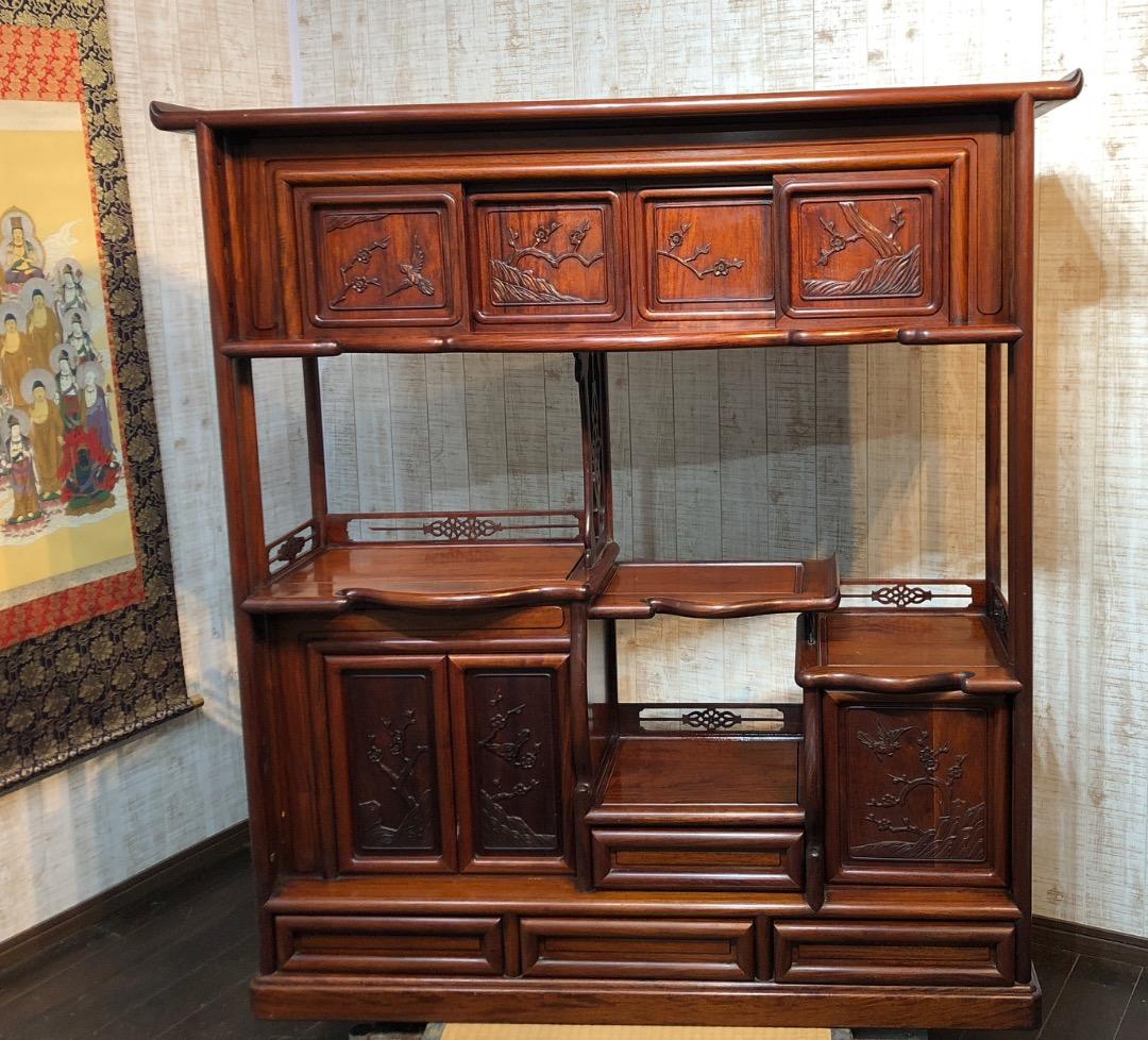 昭和レトロ　美しい　茶箪笥　飾り棚　古民家　カフェ　インテリア　アンティーク