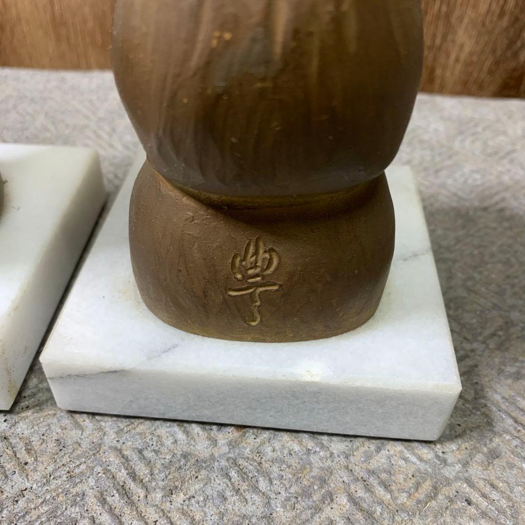 J544 加藤豊 ブロンズ像 「おもい」「そよかぜ」 2点セット