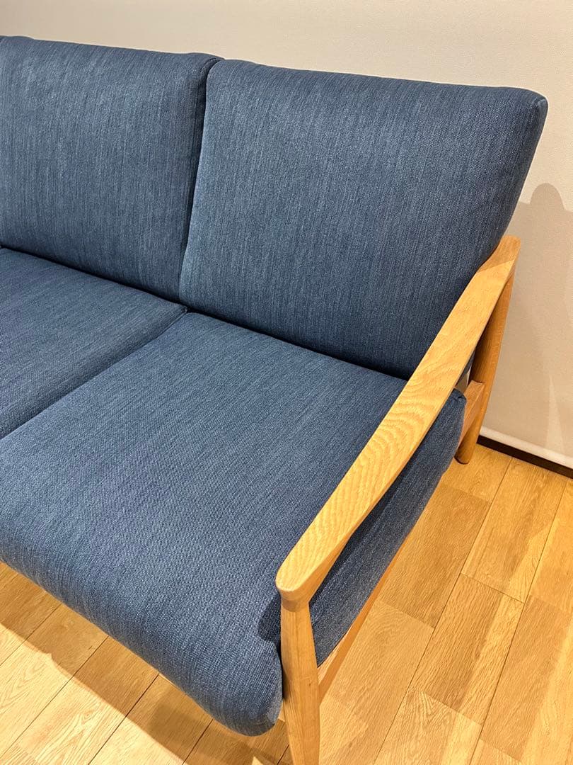ペーパーナイフソファ風　3人掛け　ネイビー