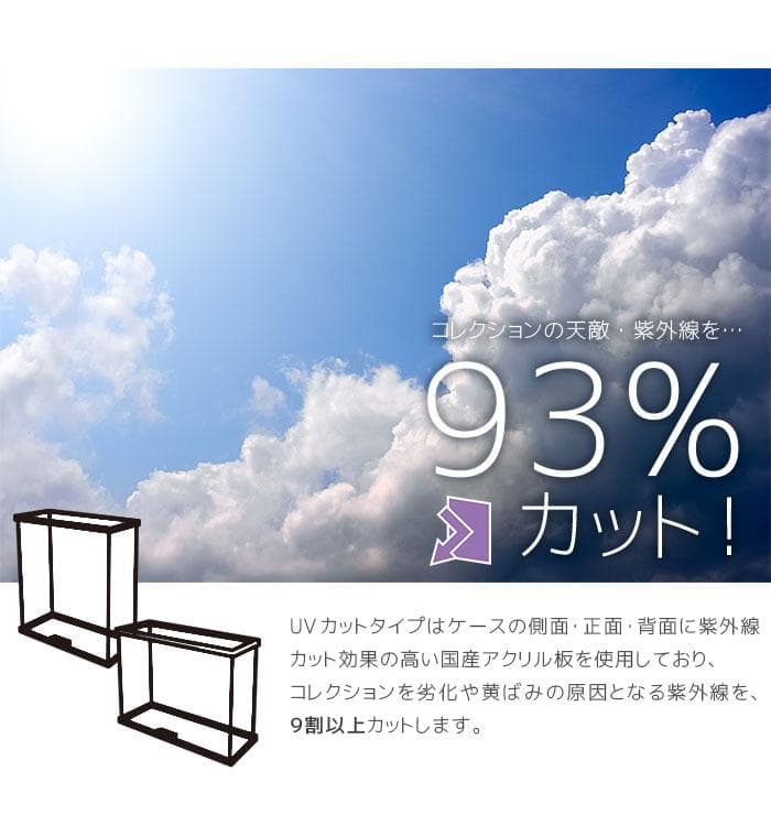 Fケース×３ ノーマル型・上下透明アクリルタイプ(背面ミラー) UVカット