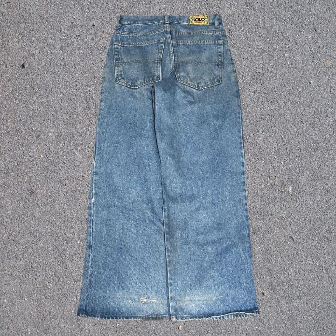 90s USA製 SOLO SEMORE バギーデニム ワイド 極太 古着
