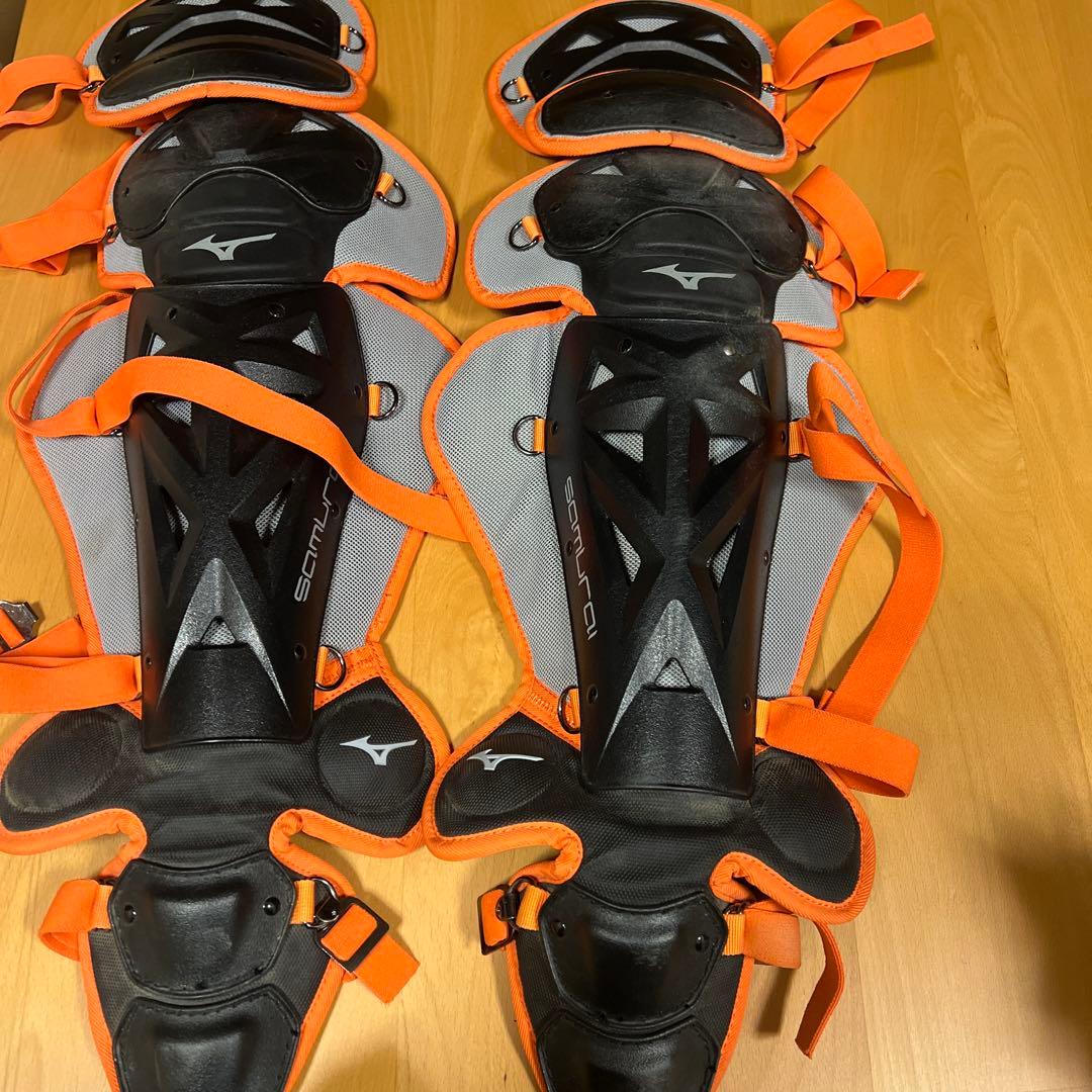 ミズノ硬式用 キャッチャー SAMURAプロテクター セットブラック オレンジ