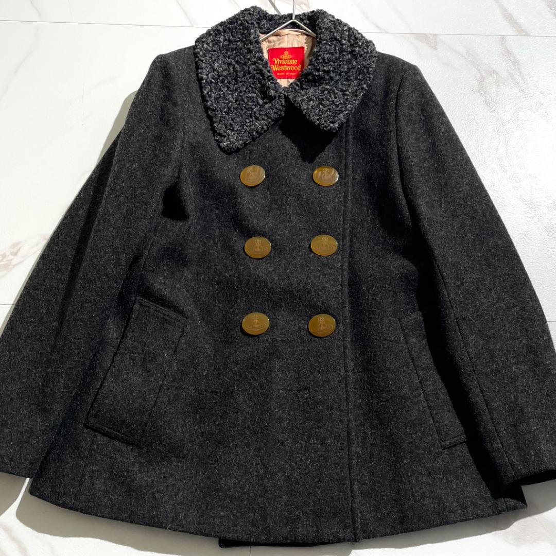 希少90s　ヴィヴィアンウエストウッド　ラムファー襟　オーブボタン　コート