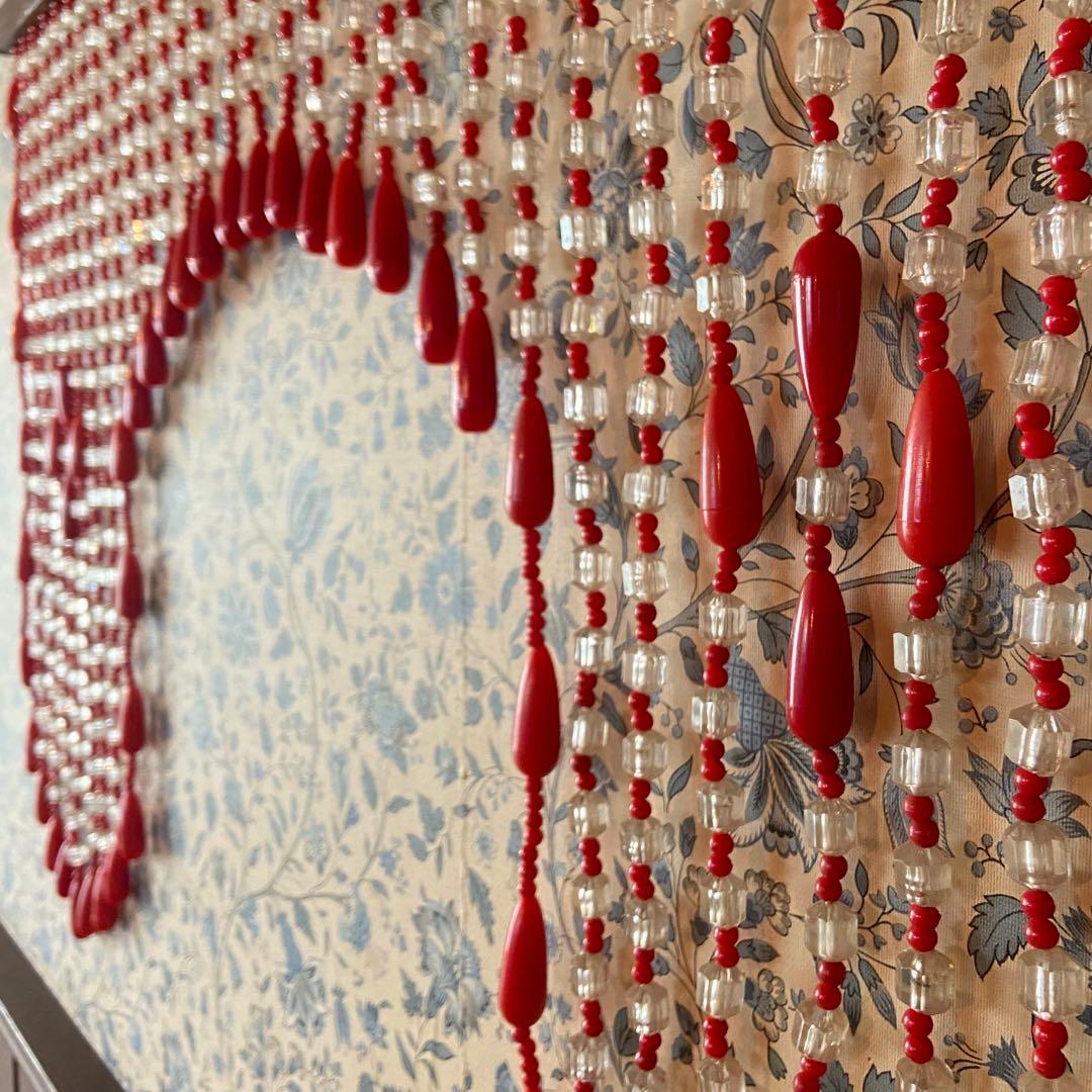 昭和レトロ　ビーズのれん　当時物　暖簾　レトロポップ