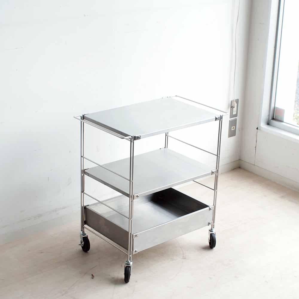 無印良品/MUJI ステンレスユニットシェルフ ワゴン ZR24309