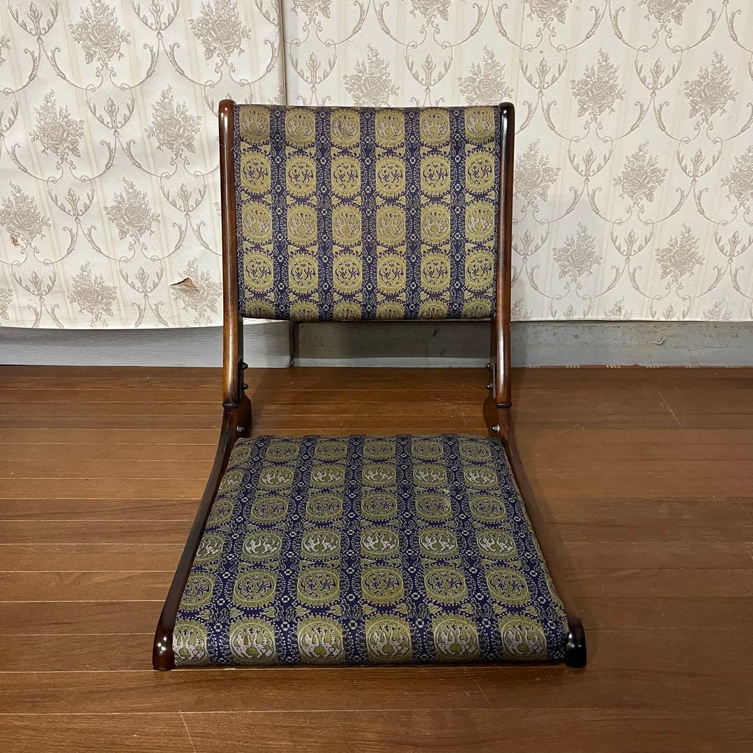 【アンティーク】昭和レトロ hikari 折り畳み座椅子 和風 座敷椅子 古道具