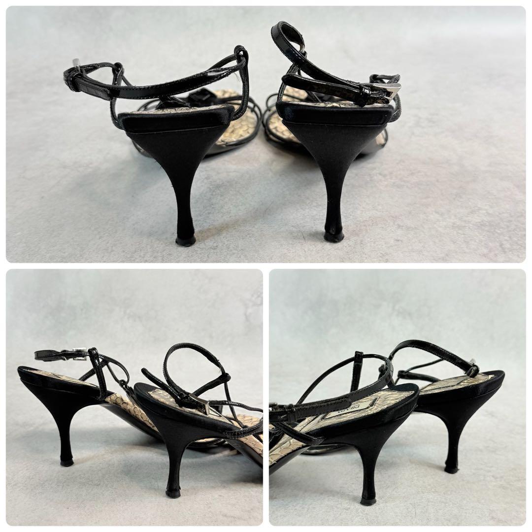 靴 Prada Python T-Strap Sandals 37 1/2