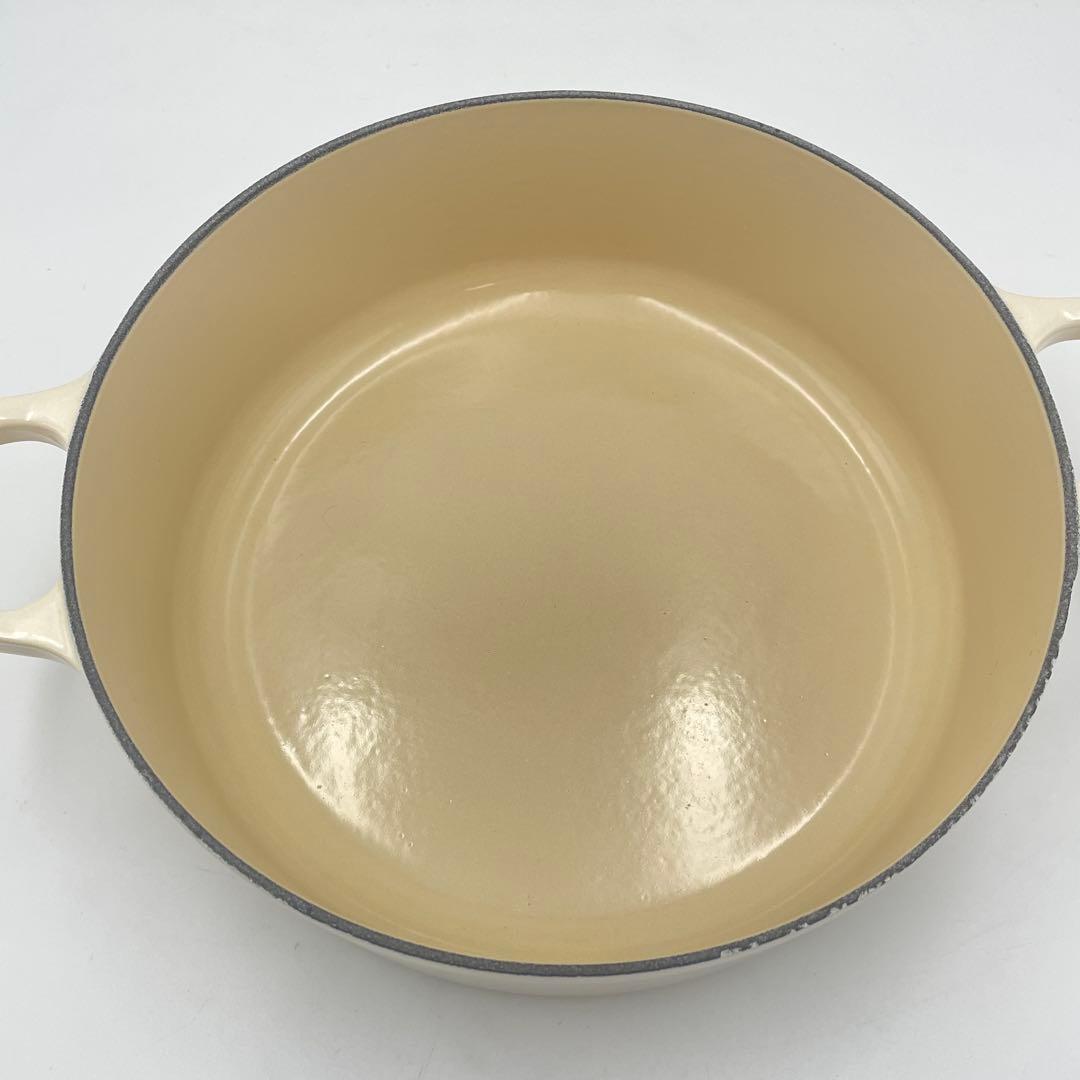 美品　LE CREUSET ジャポネーズ　両手鍋　24cm アイボリー