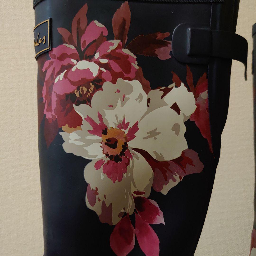 joules ジュールズ フローラル 花柄 長靴 ネイビー ロング レインブーツ
