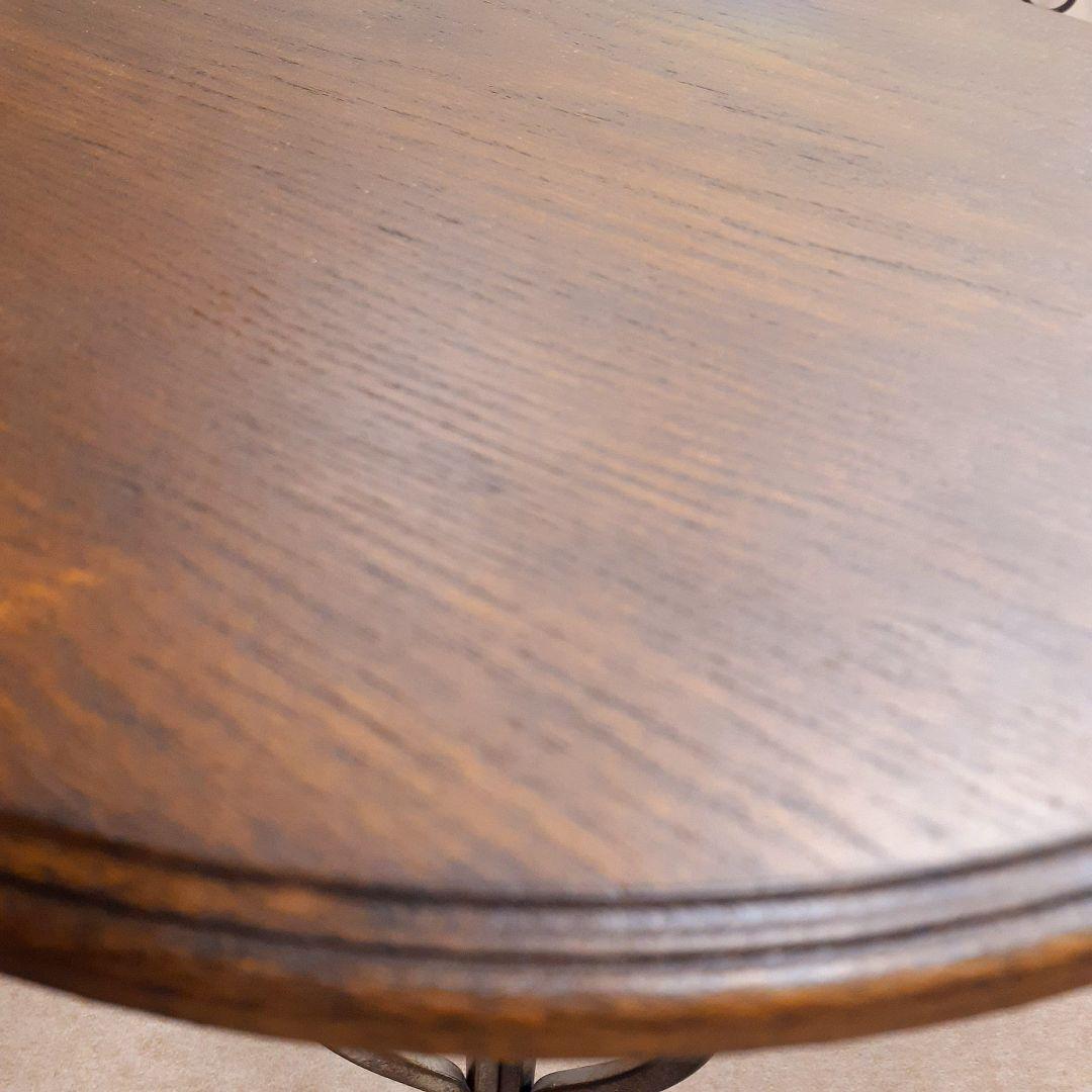 輸入家具　ロートアイアン仕様　アンティーク　サイドテーブル　シャビー加工　天然木