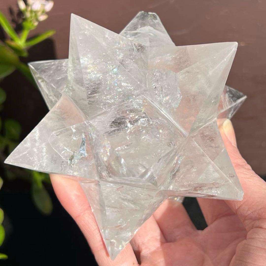 ※訳あり品 虹入り アステロイド 水晶 天然石 パワーストーン