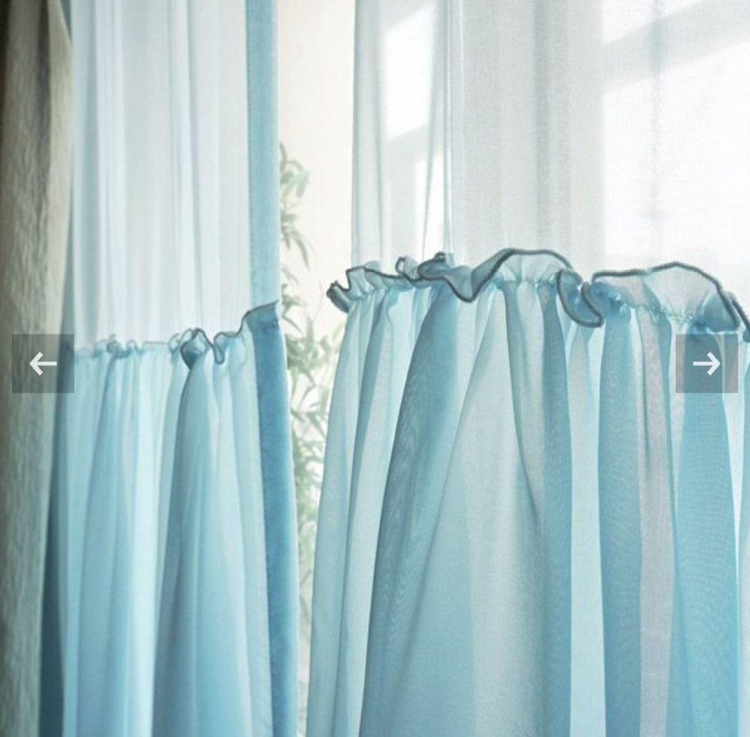 レースカーテン　フリル　姫系　2枚一組