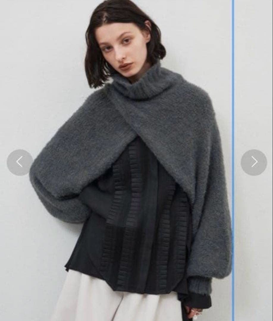 ラベルエチュード　ピンタックドレープクラシカルブラウス　ホワイト