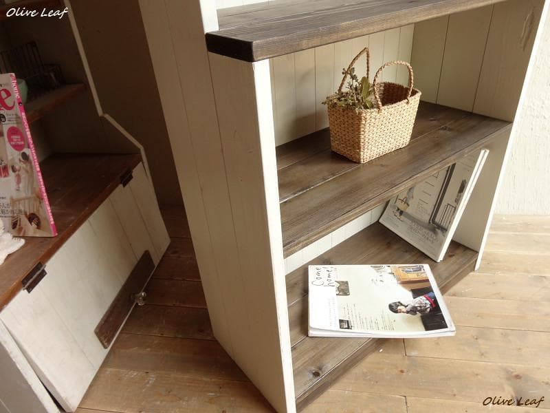 サイズ、デザインオーダー可！6段カップボードW64シャビーエスプレッソ●受注製作