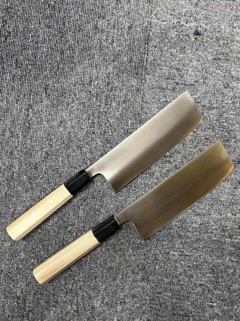 [2個セット] 包丁 菜切包丁 銀三 165mm 水牛八角柄 ステンレス