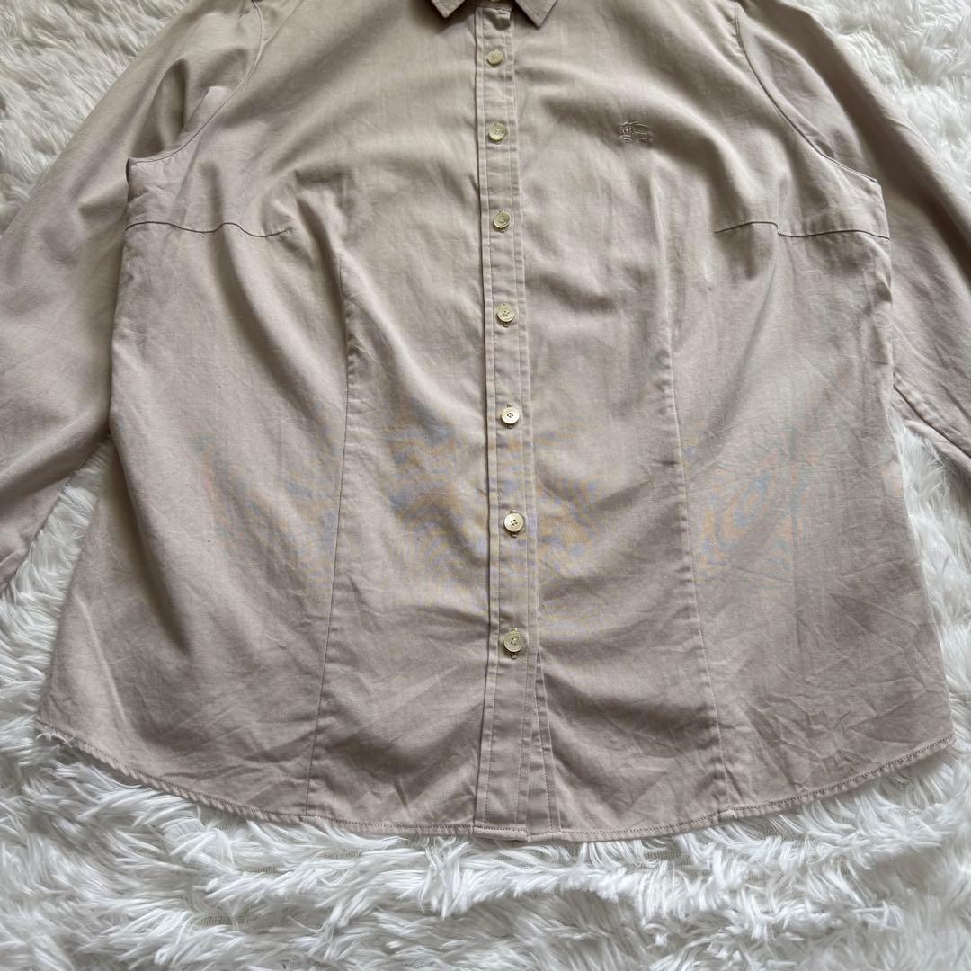 美品 BURBERRY バーバリー コットンシャツ ベージュ ノバチェック 46