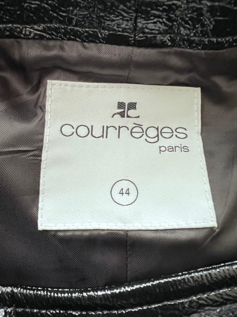 Courrèges クレージュ エナメル ノースリーブ ミニドレス ワンピース