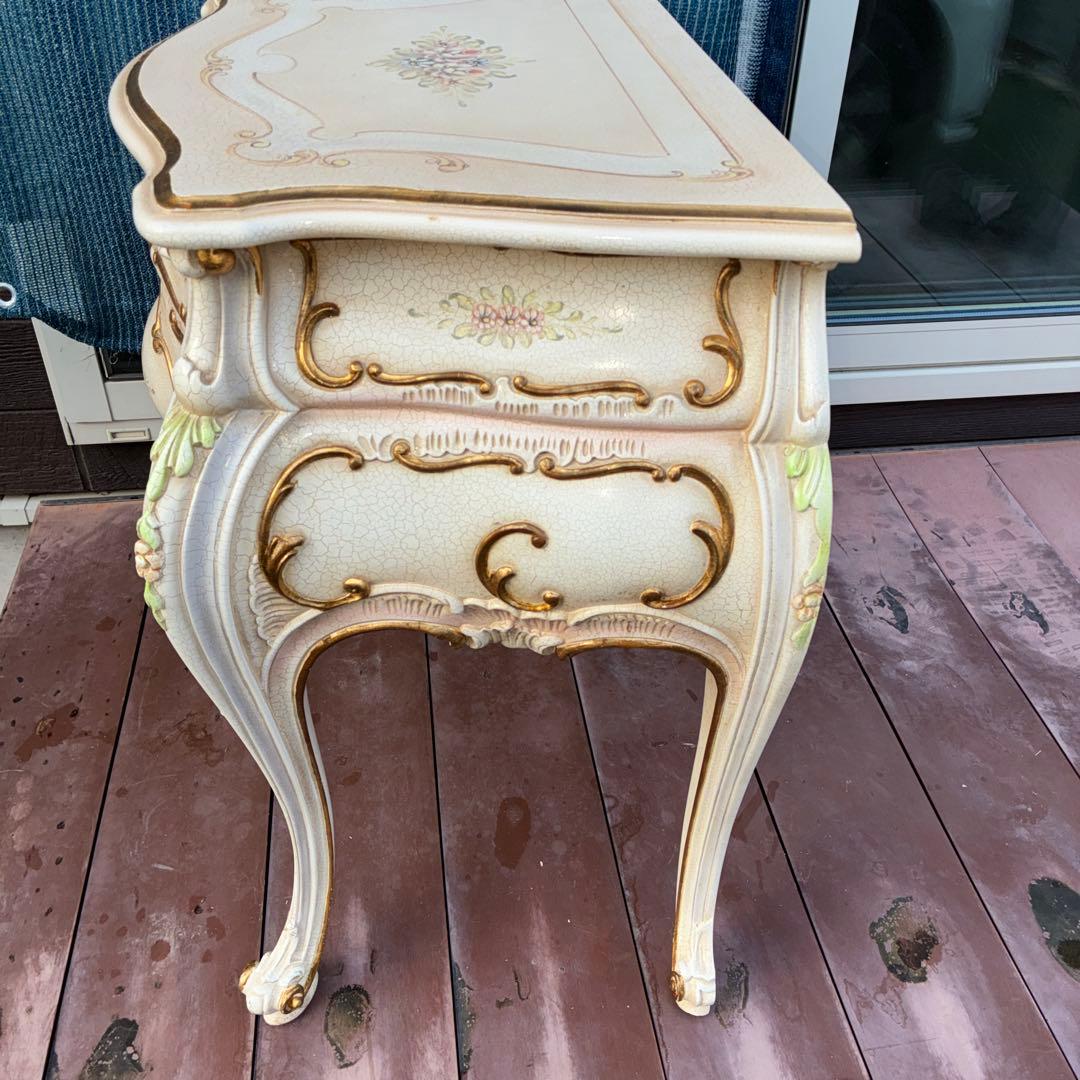 【中古品】RIO FURNITURE　ロココ調コンソールテーブル 引出し2段式