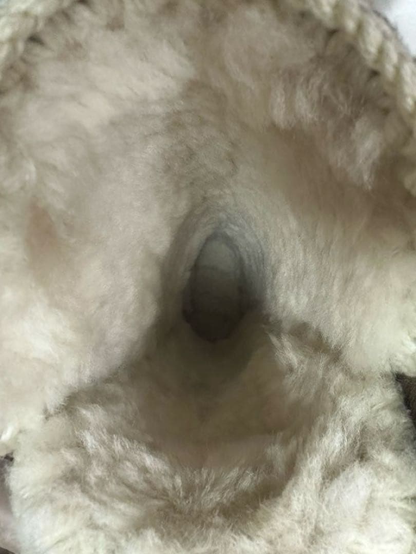 mou レディース　ブラウン ムートンロングブーツ　23.5cm