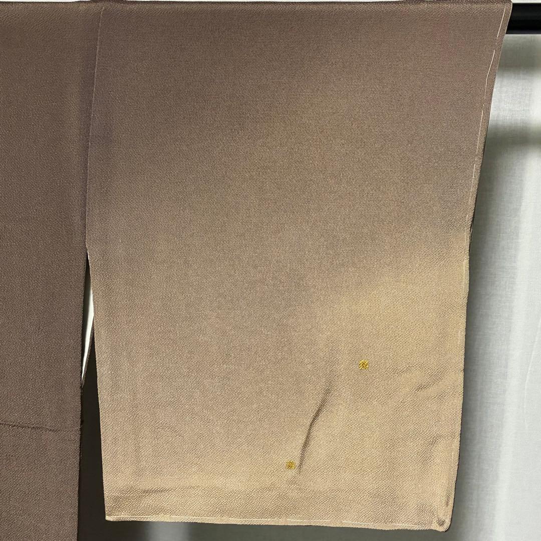 D113訪問着 ホリヒロシ 葵 刺繍 縫い紋 正絹着物 袷 しつけ糸未使用極美品