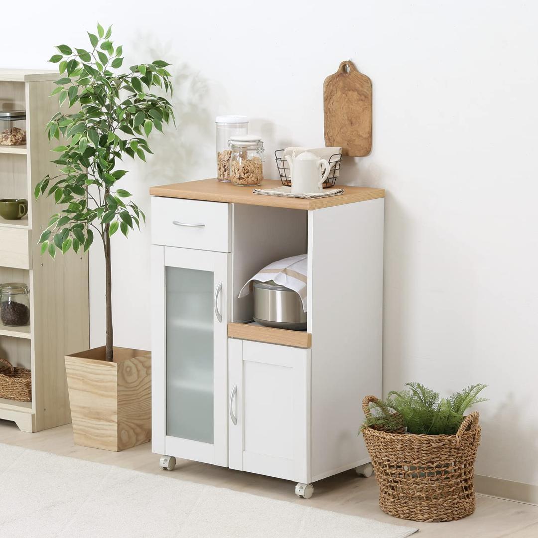 キャスター付き キッチンカウンター 引き出し収納 収納