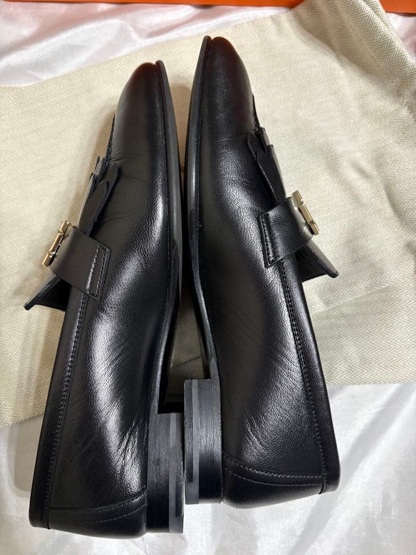 エルメス hermes 美品 モカシンロワイヤル 黒 35