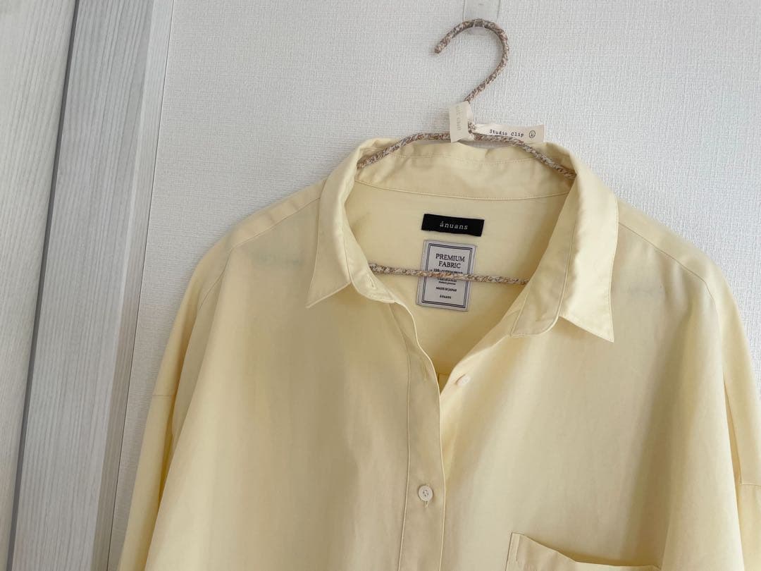 anuans アニュアンス スタンダードシャツ イエロー