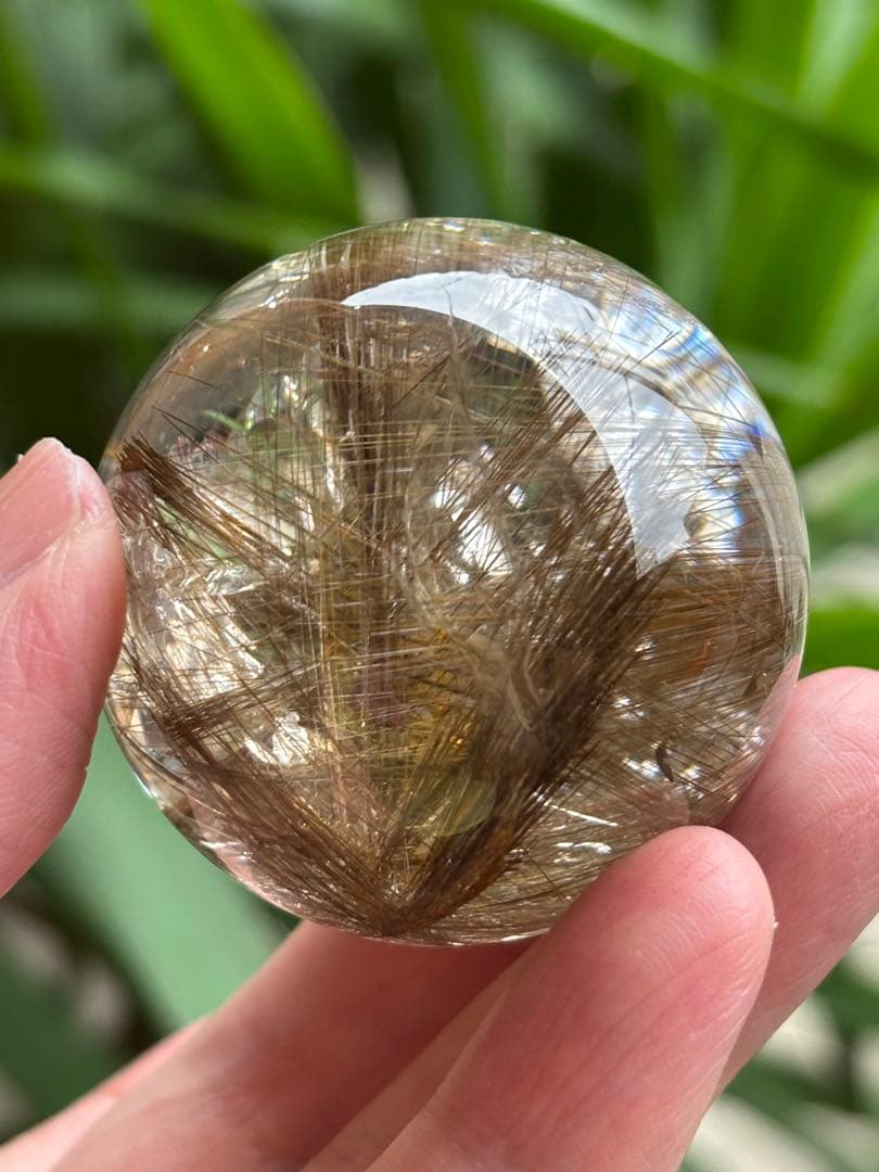 デビルルチルクォーツスフィア　ゴールドルチル&シルバールチル共生　4.73cm